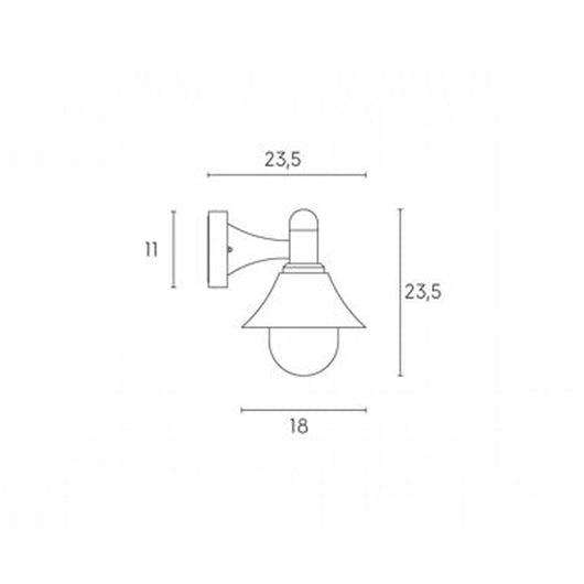 Applique Da Esterno Contemp. Soda Alluminio E Materie Plastiche Nero 1 Luce E27