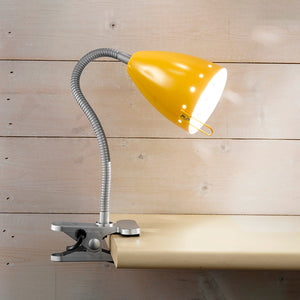 Lampada Da Scrivania Moderna Pois Argento Giallo 1 Luce E14