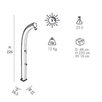 Doccia Solare In Alluminio Jolly 25 Litri Top Line Con Miscelatore E Lavapiedi Colore Perla Nera Cv-A520-Tl/7300