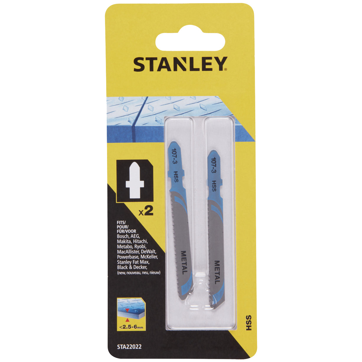 PIRANHA/STANLEY STA22022 (X22023) 2 LAME METALLO T/GROSSO ATT.A T STANLEY CF 1,0