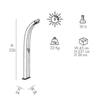 Doccia Solare Dada 40 Litri In Alluminio Con Miscelatore Colore Fuxia Cv-D300/4003