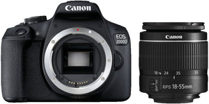 Canon eos 2000d + ef-s 18-55mm f/3.5-5.6 iii kit fotocamere slr 24,1 mp cmos 6000 x 4000 pixel nero - 2728C002