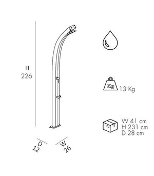 Doccia Tradizionale In Alluminio Spring Con Miscelatore E Lavapiedi Colore Antracite/Inox Cv-A125/7016-I