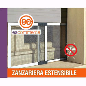 Zanzariera Fibra di vetro con Telaio estensibile alluminio H40x50/92 cm Grigio