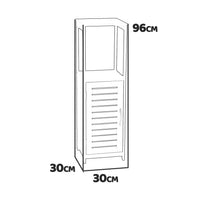 Adelaide - mobiletto multiuso con 1 ripiano e 1 anta - 30x30x96h cm bianco