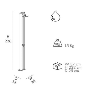 Doccia Tradizionale In Alluminio Spring S In Alluminio Con Miscelatore Colore Anrtacite/Inox Cv-A205/7016-I