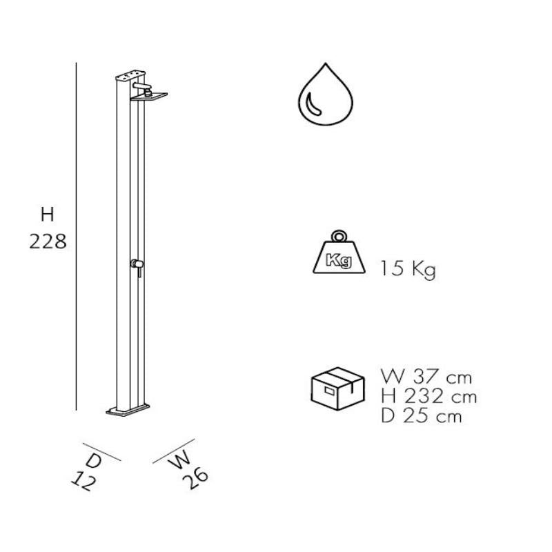 Doccia Tradizionale In Alluminio Spring S In Alluminio Con Miscelatore Colore Anrtacite/Inox Cv-A205/7016-I