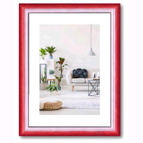 Cornice Foto Stampe RAINBOW legno di Pino Doppio Colore ROSSO/BIANCO 30x40 cm