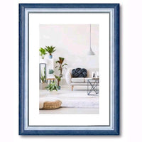 Cornice Foto Stampe RAINBOW legno di Pino Doppio Colore BLU/BIANCO 50x70 cm