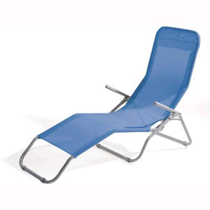 Lettino basculante da campeggio mod. Riccione da Spiaggia, 94x58x82 cm colore Blu