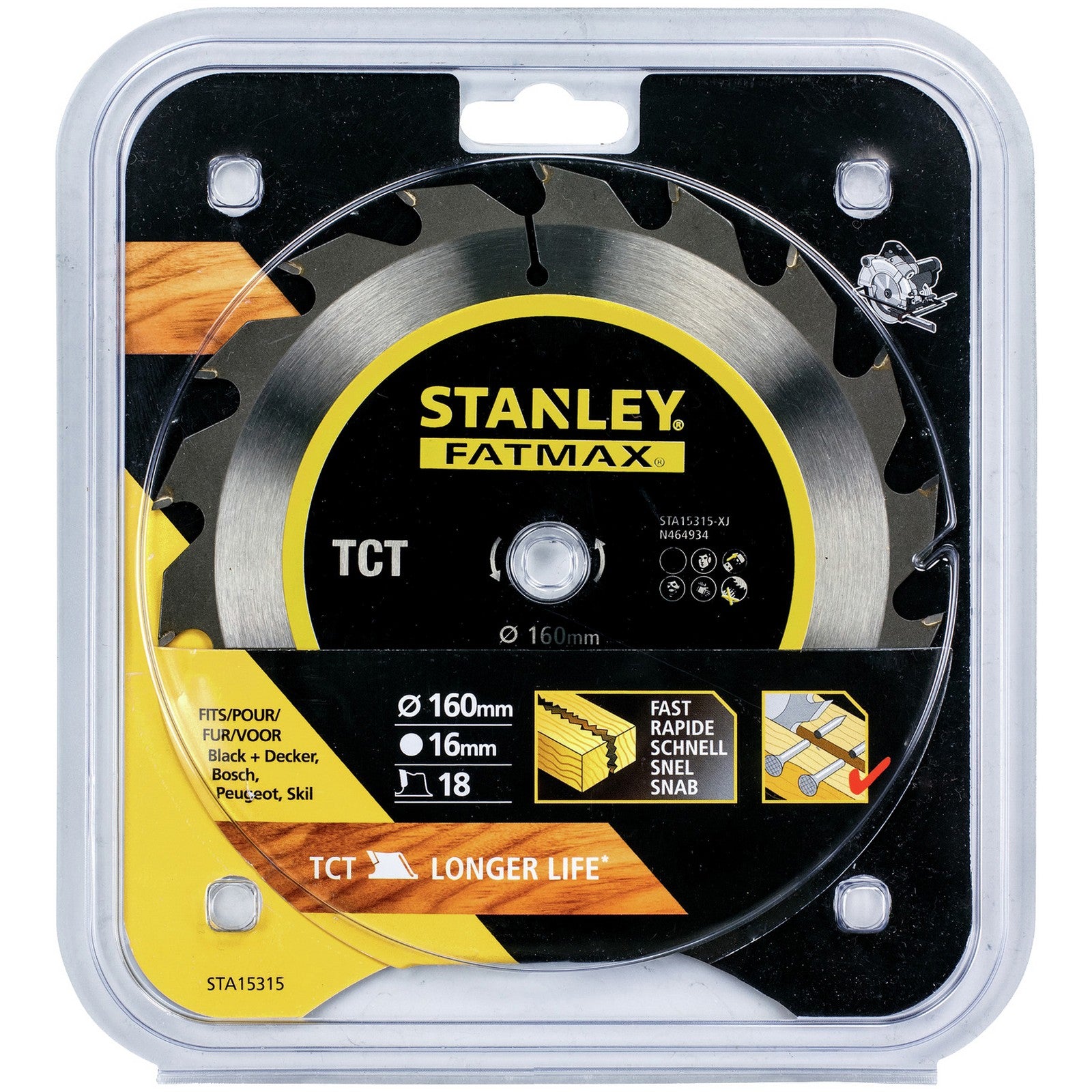 piranha/stanley x15315 lama circolare hi-tech tct 160x16 18 denti cod:ferx.45981