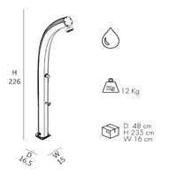 Doccia Tradizionale In Alluminio Jolly Con Miscelatore E Lavapiedi Colore Inox Paint Cv-A525/9007