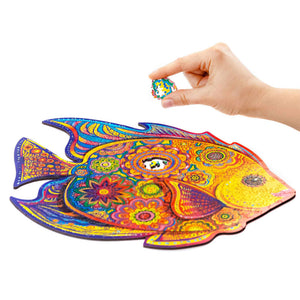 UNIDRAGON Puzzle in Legno 196 pz Shining Fish Medio 32x24 cm 444662