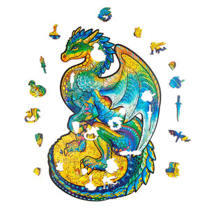 UNIDRAGON Puzzle in Legno 183 pz Guarding Dragon Medio 21x33 cm 444668