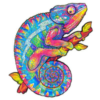 UNIDRAGON Puzzle Legno 314 pz Iridescent Chameleon King Size 31x41 cm 444676