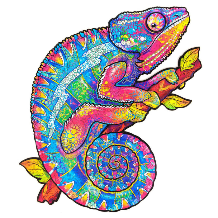 UNIDRAGON Puzzle Legno 314 pz Iridescent Chameleon King Size 31x41 cm 444676