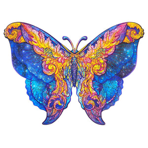 UNIDRAGON Puzzle in Legno 199 pz Intergalaxy Butterfly Medio 32x23 cm 444677