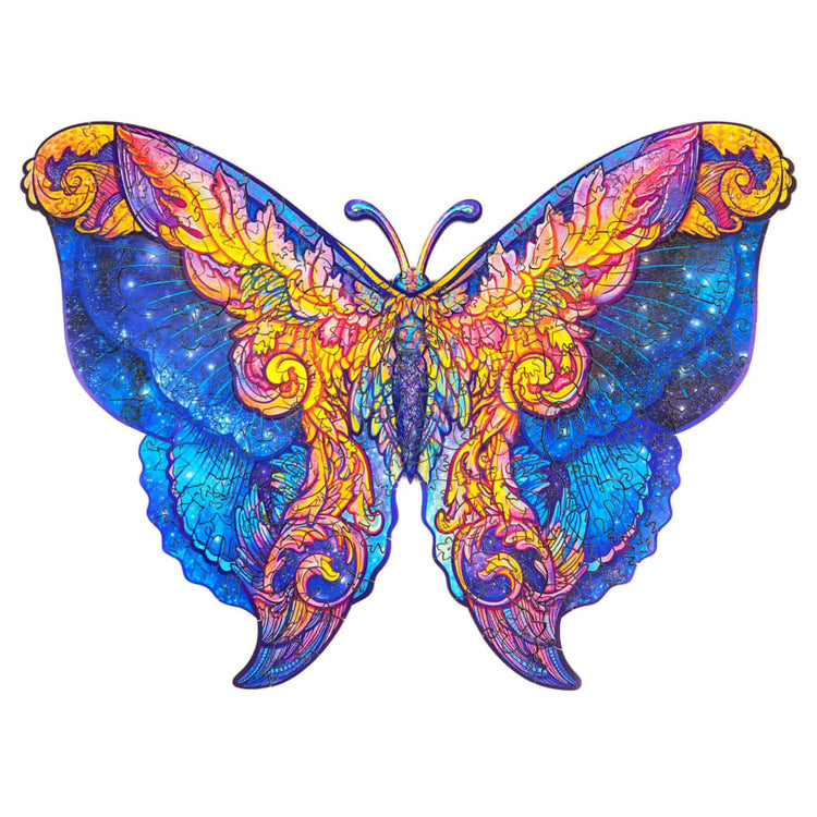 UNIDRAGON Puzzle in Legno 199 pz Intergalaxy Butterfly Medio 32x23 cm 444677