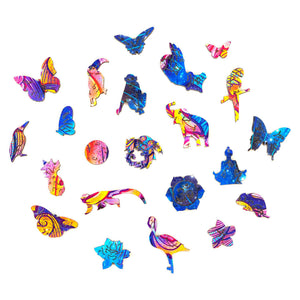 UNIDRAGON Puzzle in Legno 199 pz Intergalaxy Butterfly Medio 32x23 cm 444677