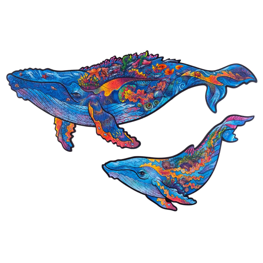 UNIDRAGON Puzzle in Legno 172 pz Milky Whales Medio 33x20 cm 444685