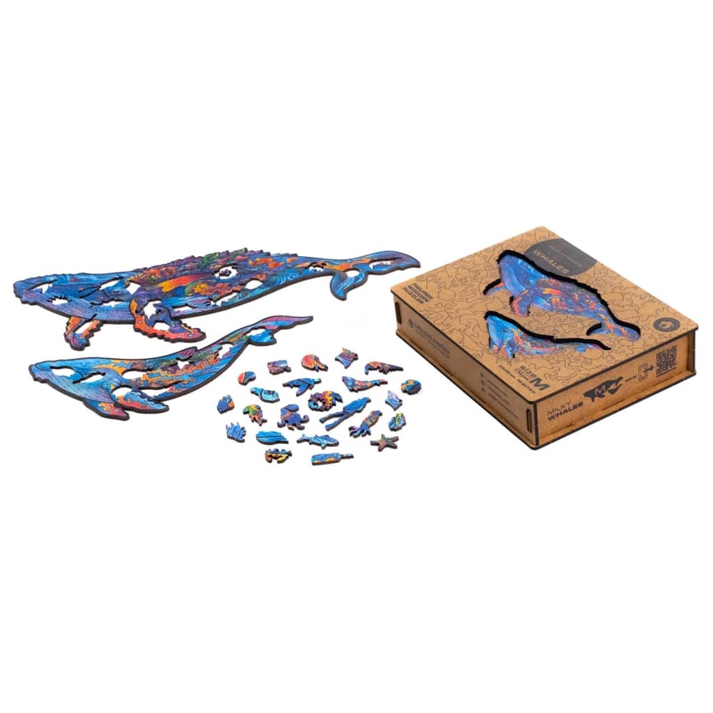 UNIDRAGON Puzzle in Legno 172 pz Milky Whales Medio 33x20 cm 444685