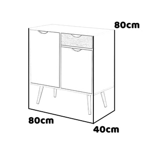 Bolt - mobiletto in stile nordico con 2 ante e 1 cassetto