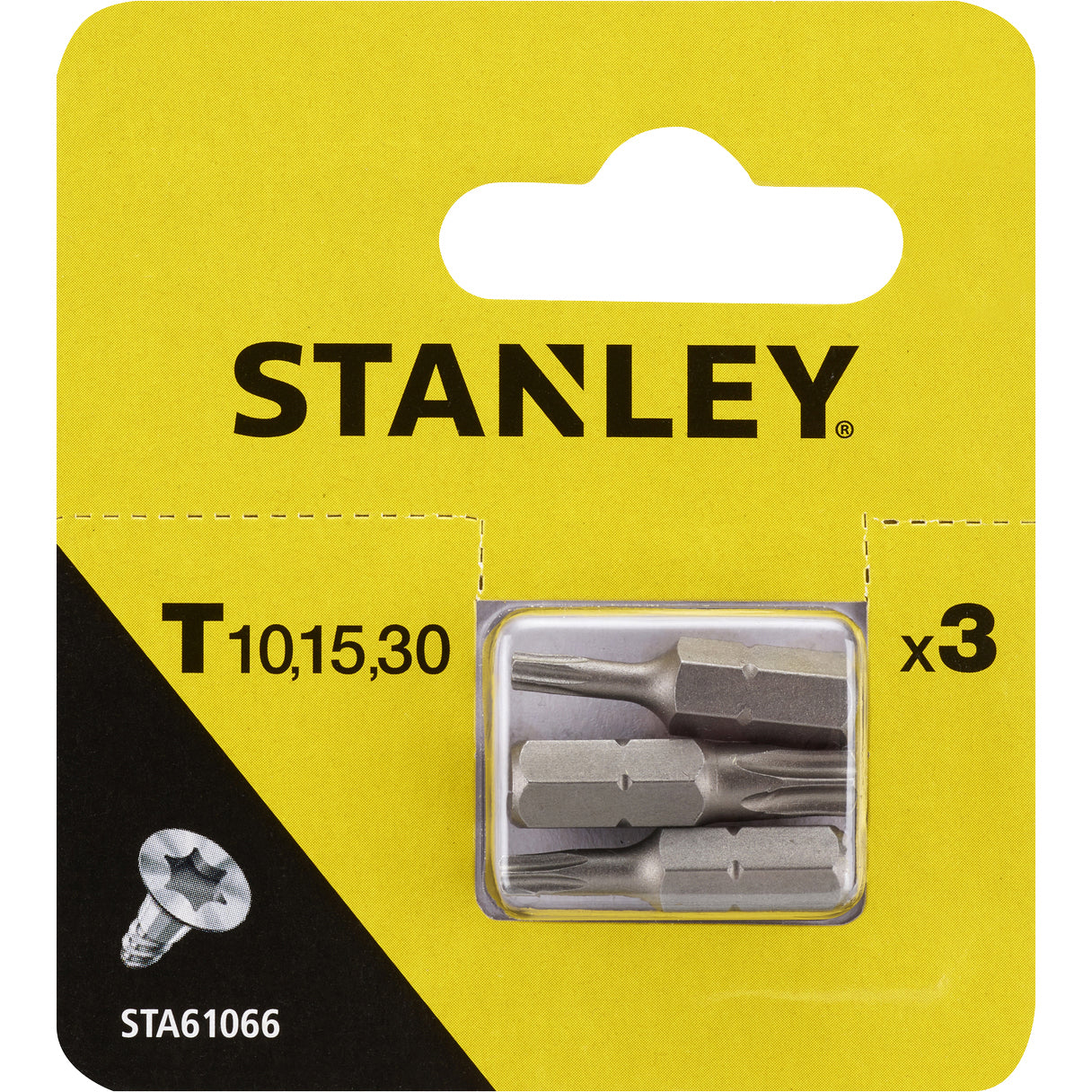 PIRANHA/STANLEY STA61066 (X61066) 3 INSERTI MM.25 TX 10-15-30 STANLEY PZ 1,0