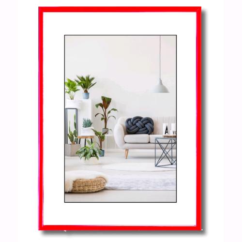 Cornice Foto Stampe Portafoto Quadro Minimal HOOKER PVC Colore ROSSO 20x30 cm