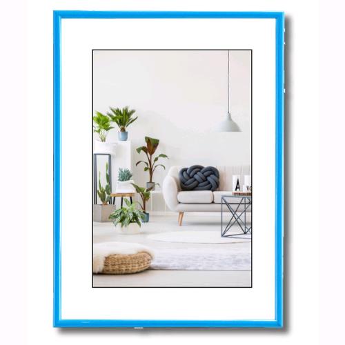 Cornice Foto Stampe Portafoto Quadro Minimal HOOKER PVC Colore AZZURRO 20x30 cm