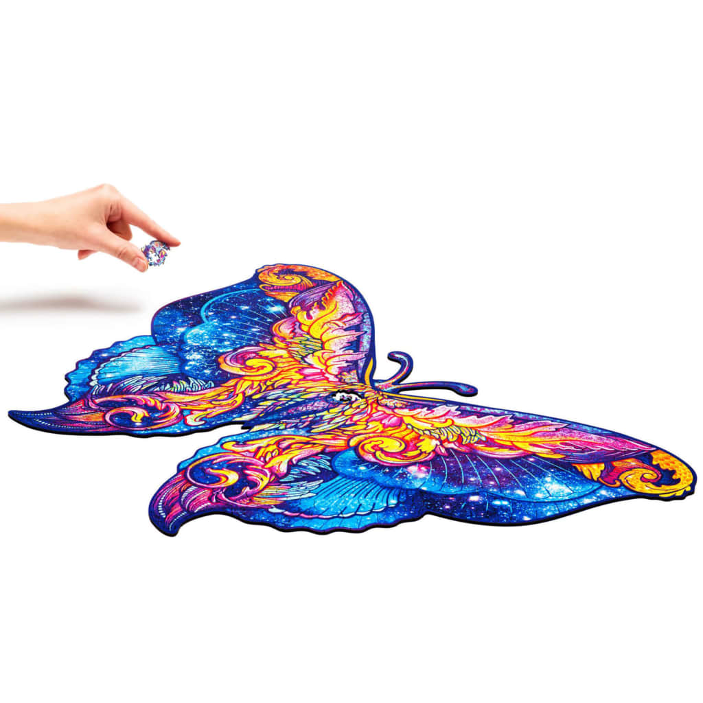 UNIDRAGON Puzzle Legno 700 pz Intergalaxy Butterfly Royal Size 60x44cm 444679