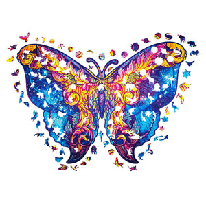UNIDRAGON Puzzle Legno 700 pz Intergalaxy Butterfly Royal Size 60x44cm 444679