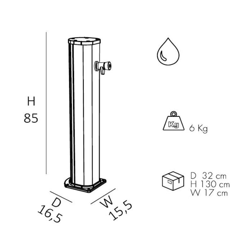 Fontana In Alluminio Con Rubinetto Porta Gomme Colore Rosso Cv-A695/3027