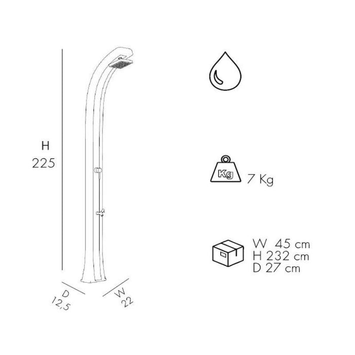 Doccia Tradizionale In Polietilene Spring Plus Con Miscelatore E Lavapiedi Colore Viola/Inox Cv-B125/4005-I