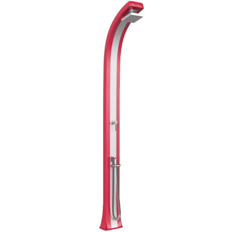 Doccia Tradizionale In Polietilene Spring Plus Con Miscelatore E Doccetta Mobile Colore Rosso/Inox Cv-B145/3027-I