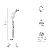 Doccia Tradizionale In Alluminio Dada Con Misceltore E Doccetta Mobile Colore Inox Paint Cv-D345/9007