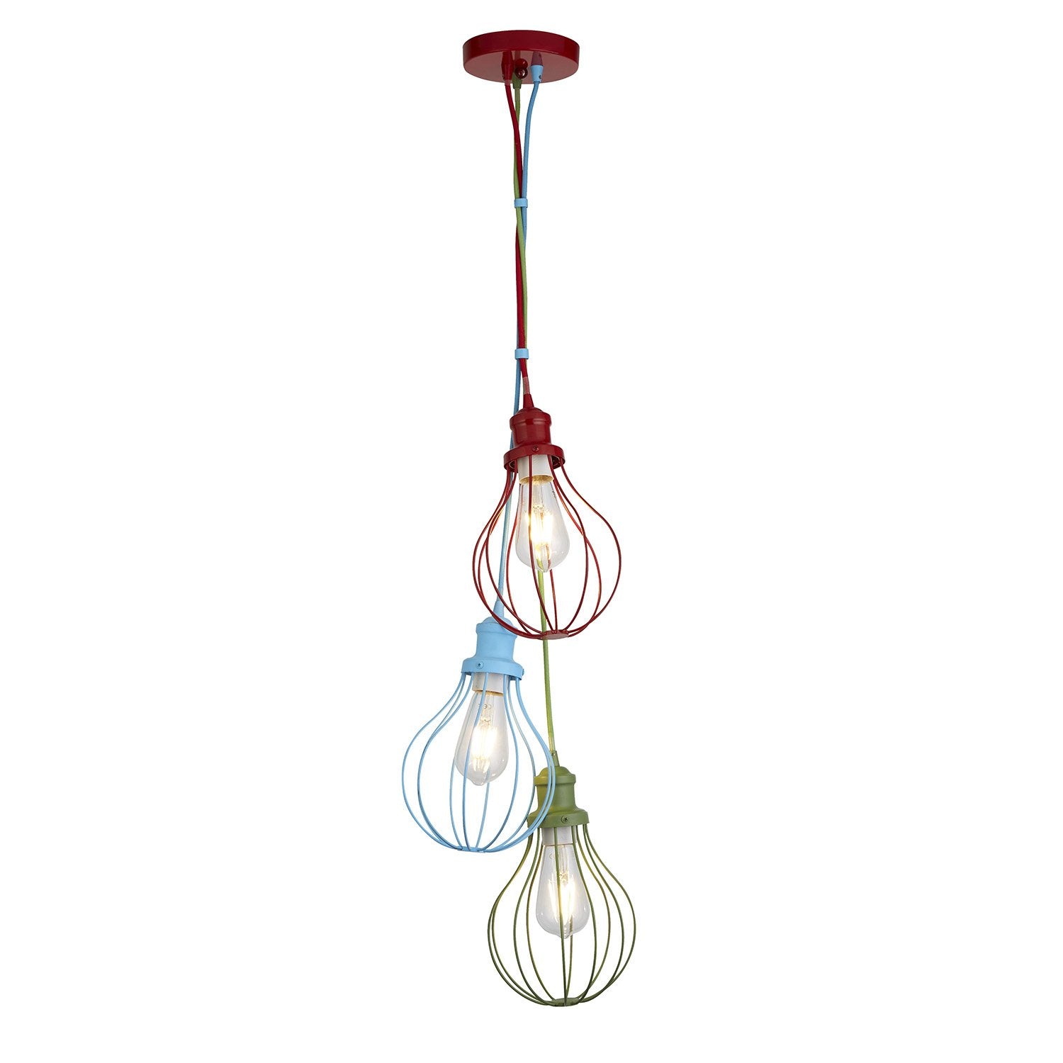 Lampadario Contemporaneo Novità Acciaio Multicolor 3 Luci E27