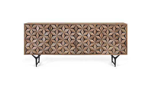 Credenza artigianale a 4 ante in legno di mango 177 cm