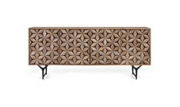 Credenza artigianale a 4 ante in legno di mango 177 cm