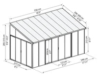 Pergola Chiusa in Alluminio San Remo 3X5.6 m Grigio