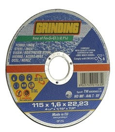 MOLA ABRAS. GRINDING TAGLIO INOX HD-MF 115X1,6X22,23 confezione da PEZZI 10