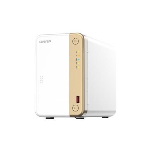 Qnap ts-262 nas tower intel® celeron® n4505 4 gb qnap qts oro, bianco - TS-262-4G