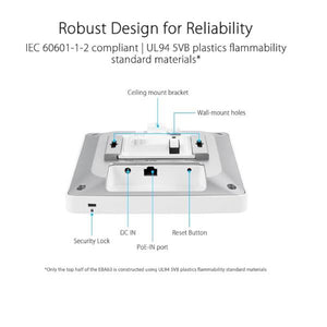 Asus eba63 expertwifi ax3000 dual-band poe 2402 mbit/s bianco supporto power over ethernet (poe) - 90IG0880-MO3C00