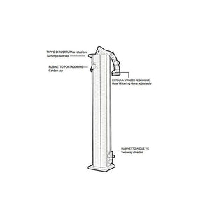 Fontana Tradizionale In Alluminio Garden Surprise Con Tubo Dell'Acqua A Scomparsa Colore Antracite Cv-Gs145/7016