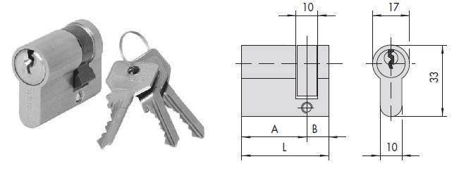 CISA CILINDRO 0G304-05 SAG. MEZZO MM.69,5(60X10)