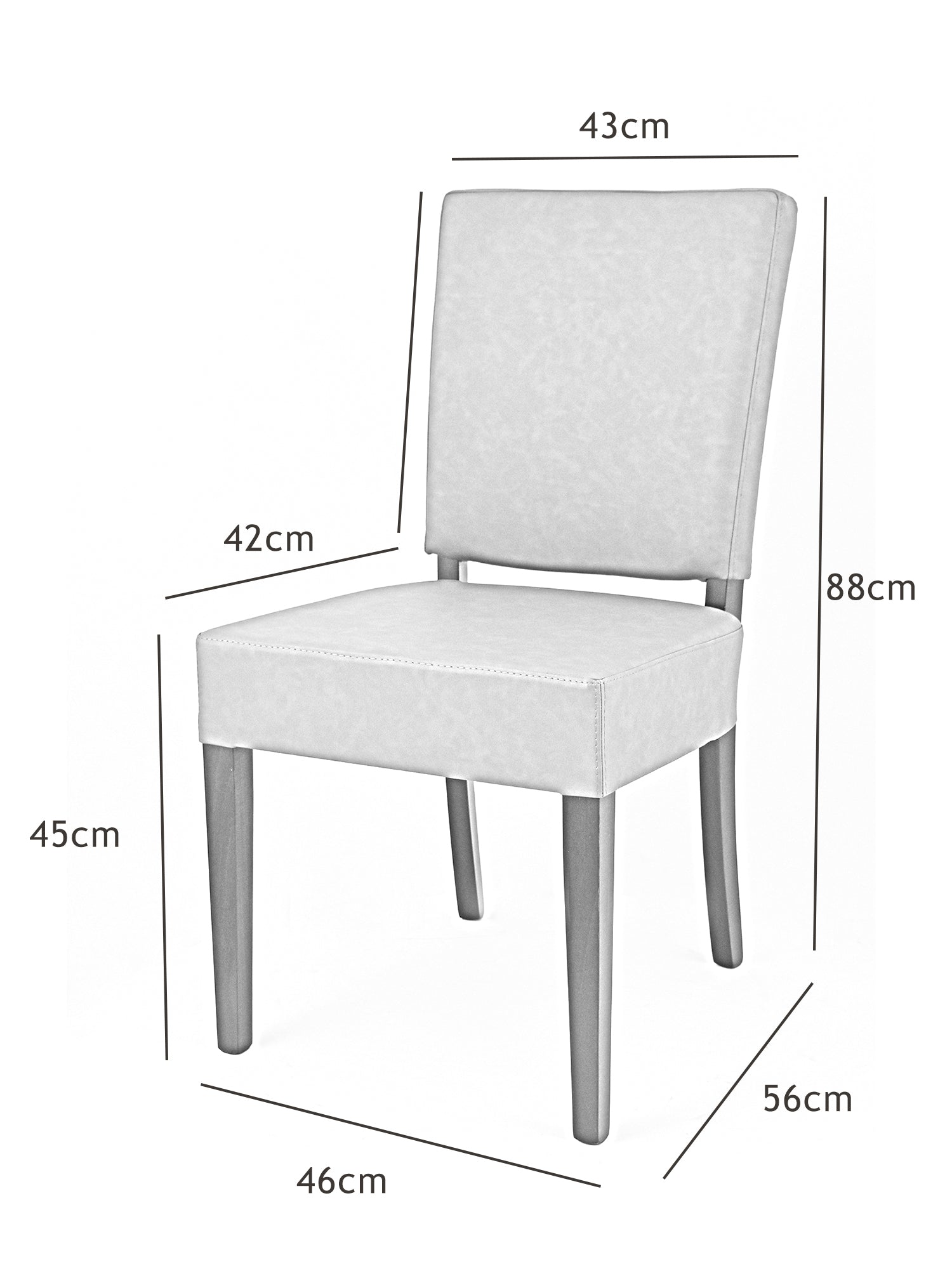 Set 2 sedie Genny Tommychairs, struttura in faggio verniciata in naturale, imbottita e rivestita in finta pelle avorio