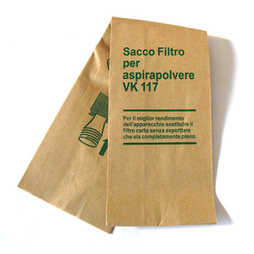 10 Sacchetti Filtro Compatibili con Vorwerk Folletto Vk116 Vk117