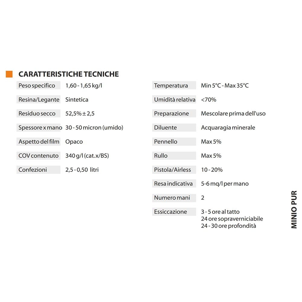 Carson Miniopur ANTIRUGGINE AL MINIO DI PIOMBO protezione ferro 500 ml Arancio