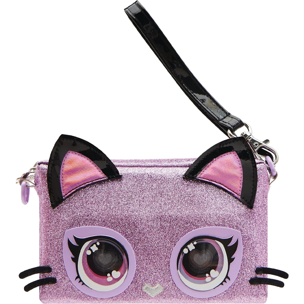 Purse Pets Keepin It Clutch Purdy Purrfect Borsetta Viola Gattino Occhi Luminosi