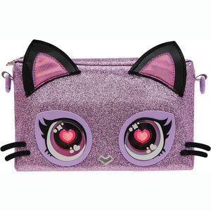 Purse Pets Keepin It Clutch Purdy Purrfect Borsetta Viola Gattino Occhi Luminosi