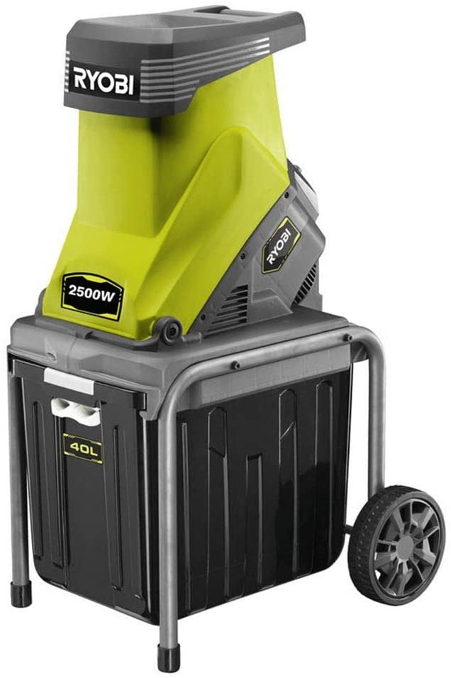 Rsh2425B-Biotrituratore In Metallo Dotato Di Due Lame Reversibili Ideale Per Foglie, Erba E Rami Cesto 40 Litri 2500W-Ryobi